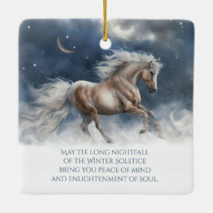 Adorno De Cerámica Bendición del solsticio de invierno Caballo Luna c