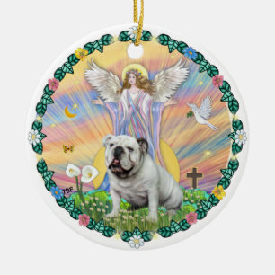 Adorno De Cerámica Bendiciones - Bullding inglés (blanco)