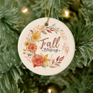 Adorno De Cerámica Bendiciones de caída floral