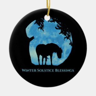 Adorno De Cerámica Bendiciones del Caballo y el Roble del Solsticio d