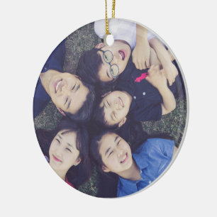 Adorno De Cerámica Bendiciones familiares de personalizado fotográfic