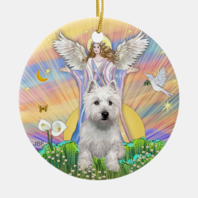 Adorno De Cerámica Bendiciones - Westie (P) (Frente)