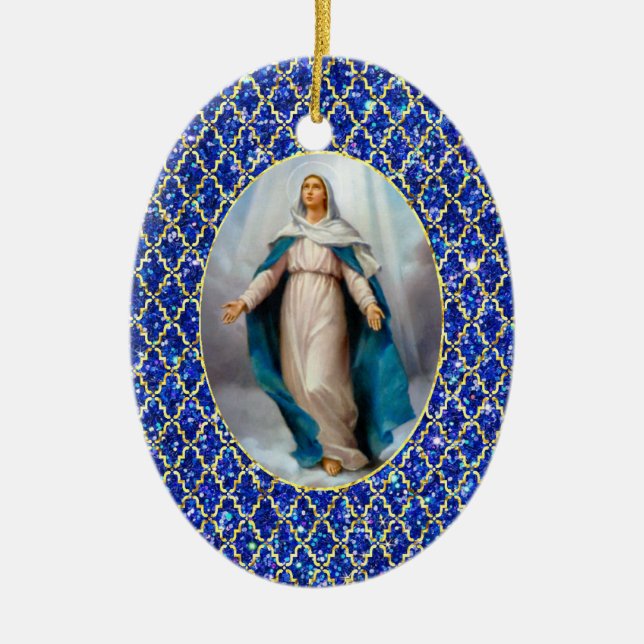 Adorno De Cerámica Bendita Virgen María (Frente)