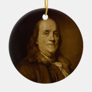 Adorno De Cerámica Benjamin Franklin Head and Shoulders Portrait