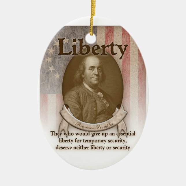 Adorno De Cerámica Benjamin Franklin - libertad (Frente)