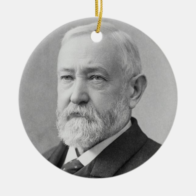 Adorno De Cerámica Benjamin Harrison 23rd President (Frente)