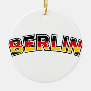 Adorno De Cerámica Berlín, Alemania, texto con los colores de la band