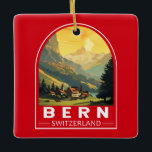 Adorno De Cerámica Berna Suiza Viaje al arte<br><div class="desc">Diseño de viaje vectorial retro de Berna. Berna,  la capital de Suiza,  está construida alrededor de un arroyo en el río Aare.</div>
