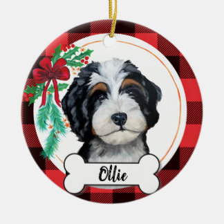 Adorno De Cerámica Bernedoodle Ornament
