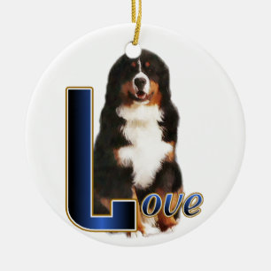Adorno De Cerámica Bernese Mountain Dog Love