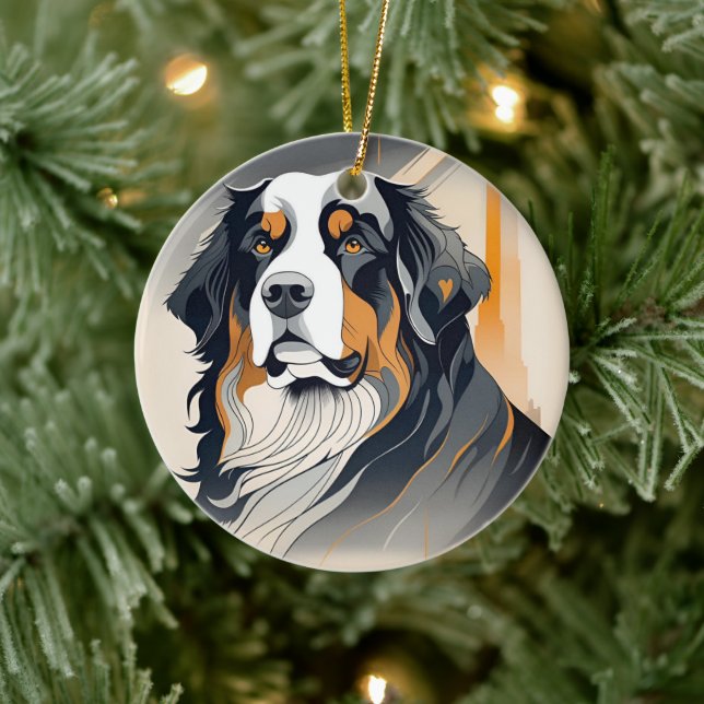 Adorno De Cerámica Bernese Mountain Dog Ornament (Árbol)