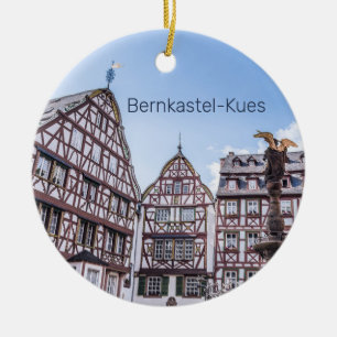 Adorno De Cerámica Bernkastel-Kues Histórico Facades Alemania Souveni