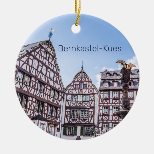 Adorno De Cerámica Bernkastel-Kues Histórico Facades Alemania Souveni (Frente)