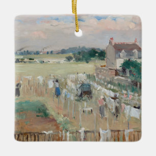 Adorno De Cerámica Berthe Morisot - Colgando la ropa para secar