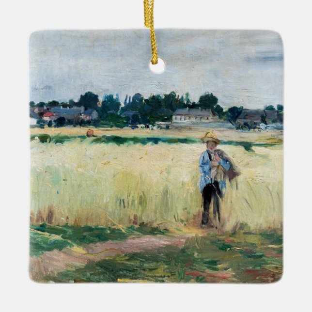 Adorno De Cerámica Berthe Morisot - En el Wheatfield en Gennevillier (Anverso)