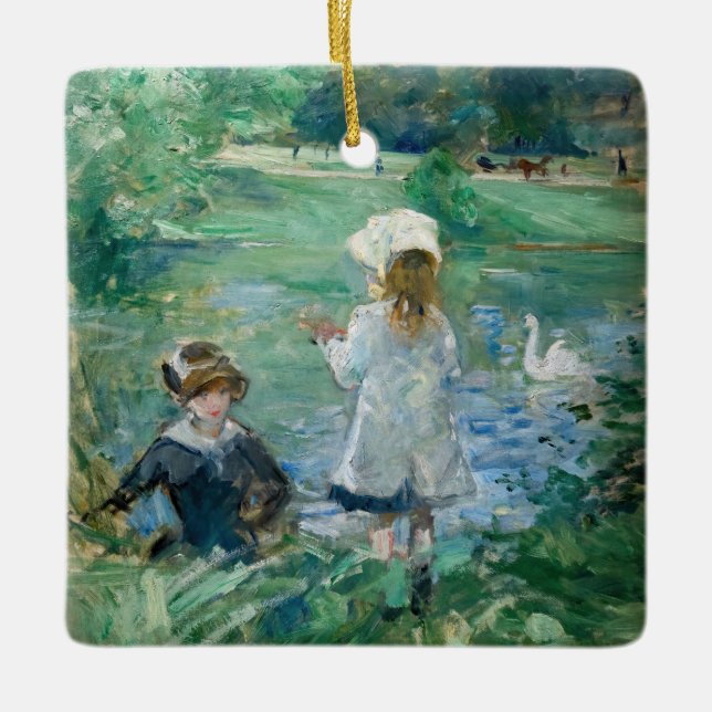 Adorno De Cerámica Berthe Morisot - Junto a un lago (Anverso)