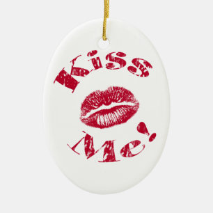 Adorno De Cerámica ¡Bésame! Labios Rojos