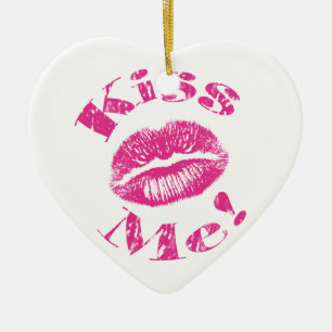 Adorno De Cerámica ¡Bésame! Labios rosados