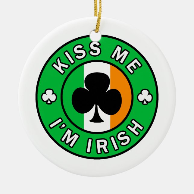 Adorno De Cerámica Bésame soy irlandés (Frente)