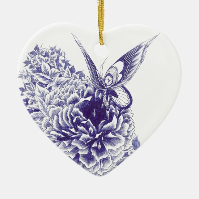Adorno De Cerámica Beso de mariposa (Frente)