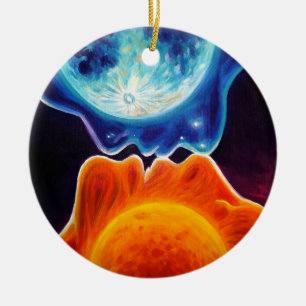 Adorno De Cerámica Beso de sol y luna