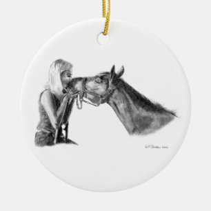 Adorno De Cerámica Besos de caballo