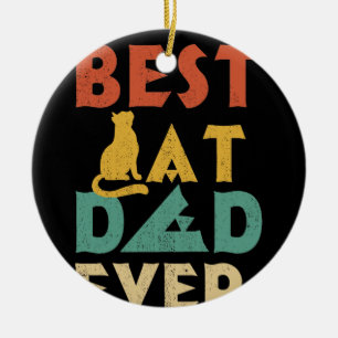 Adorno De Cerámica Best Cat Dad Ever  Cat Daddy Vintage Gift