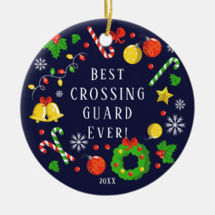 Adorno De Cerámica Best Crossing Guard Ever Christmas Ornament