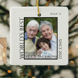 Adorno De Cerámica Best Great Grandparents Photo Christmas Gift