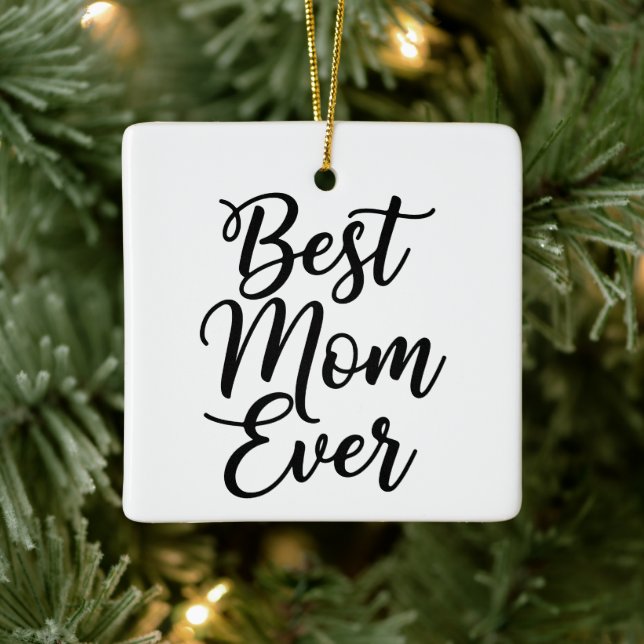Adorno De Cerámica Best Mom Ever Custom Photo Christmas Keepsake  (Árbol)