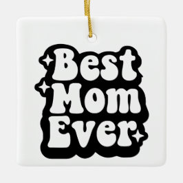 Adorno De Cerámica Best Mom Ever Retro Photo Christmas Keepsake 