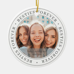 Adorno De Cerámica Besties Forever BFF Personalizado sencillo moderno