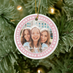 Adorno De Cerámica Besties Forever BFF Personalizado sencillo moderno
