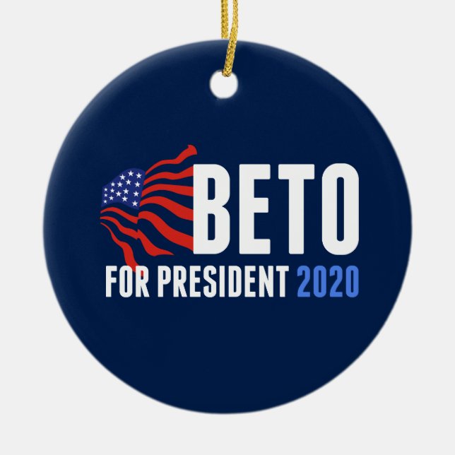 Adorno De Cerámica Beto O'Rourke para la presidencia 2020 (Frente)