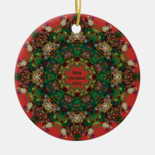 Adorno De Cerámica BETSY ~ NAVIDADES Verde Amarillo Azul Rojo 2025 ~