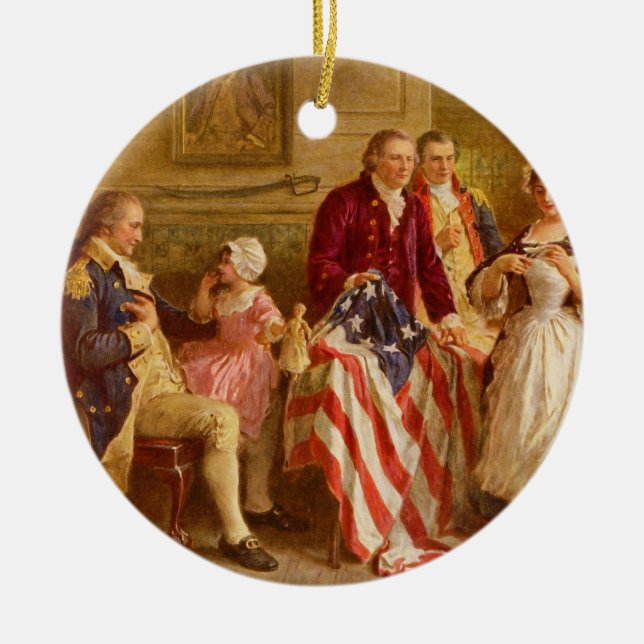 Adorno De Cerámica Betsy Ross 1777 por Jean Leon Gerome Ferris (Frente)