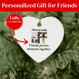 Adorno De Cerámica BFF Photo Ornament – Personalized Gift