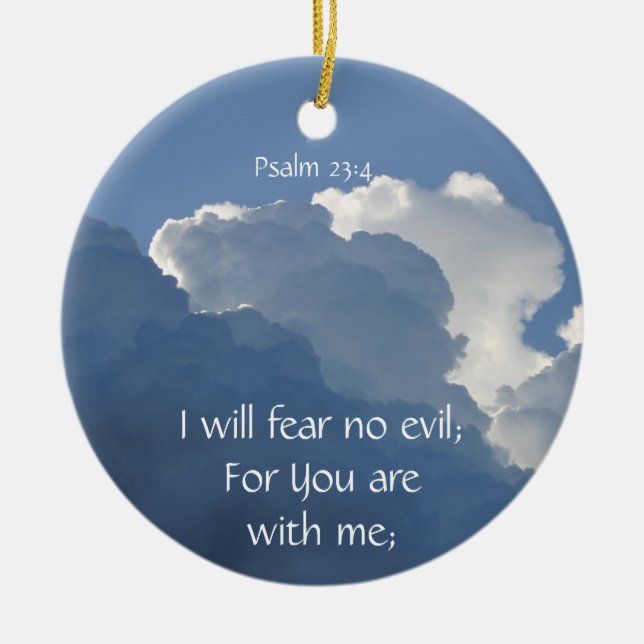 Adorno De Cerámica Bible Scripture Psalm 23:4 Fear No Evil... (Frente)