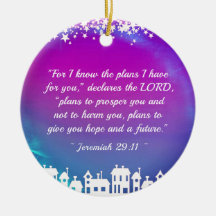 Biblia Verse Jeremiah 29:11 Aldea de Navidades