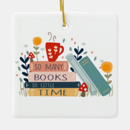 Adorno De Cerámica Biblioteca de libros Lover Leyendo Aprendizaje Esc