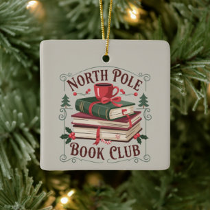 Adorno De Cerámica Bibliotecario del Club de Libro del Polo Norte Ama