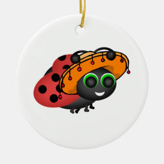 Adorno De Cerámica Bicho de la Fiesta en Sombrero