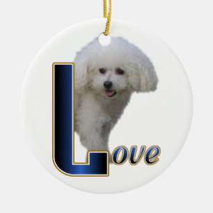 Adorno De Cerámica Bichon Frise Love