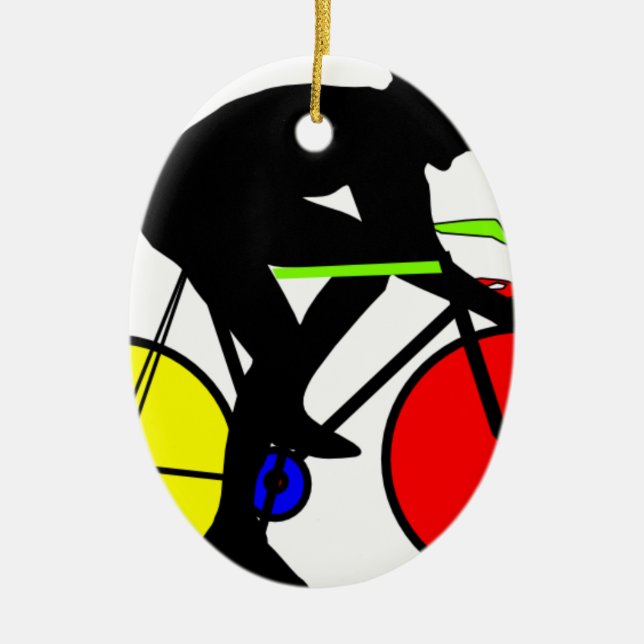 Adorno De Cerámica Bici de ciclo coloreada multi (Frente)