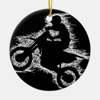 Adorno De Cerámica BICI de la SUCIEDAD (garabato blanco)