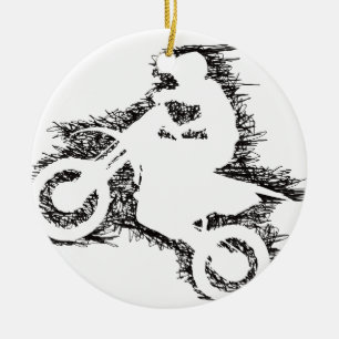 Adorno De Cerámica BICI de la SUCIEDAD (negro del garabato)