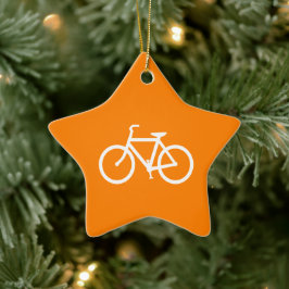 Adorno De Cerámica Bicicleta blanca y Naranja