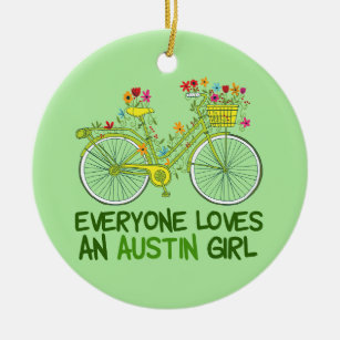 Adorno De Cerámica Bicicleta Chica Cute Austin