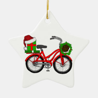 Adorno De Cerámica bicicleta navideña