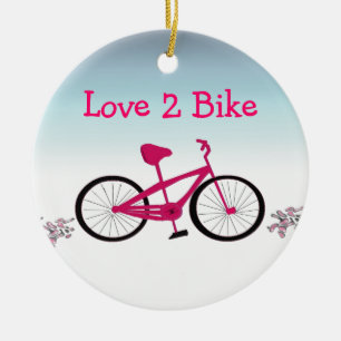 Adorno De Cerámica Bicicleta Rosa con Frase Adorable